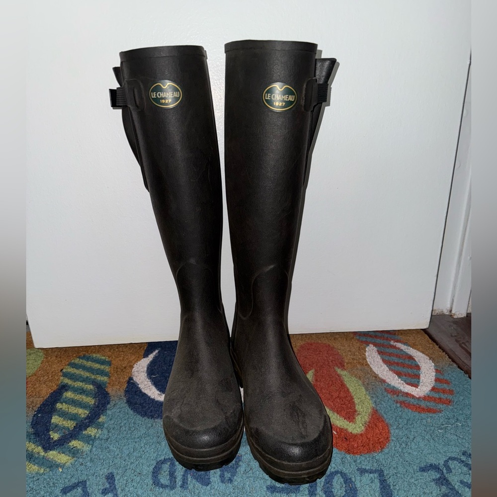 SOLD. Le Chameau Lady VIERZON Black Tall Boots. Size 39 UK - around 8-8.5 US.